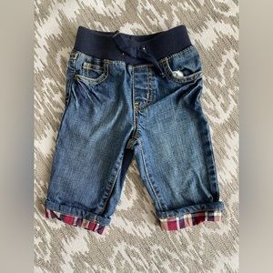 Gymboree Jeans 3-6 months - pockets, plaid Cotton, Drawstring